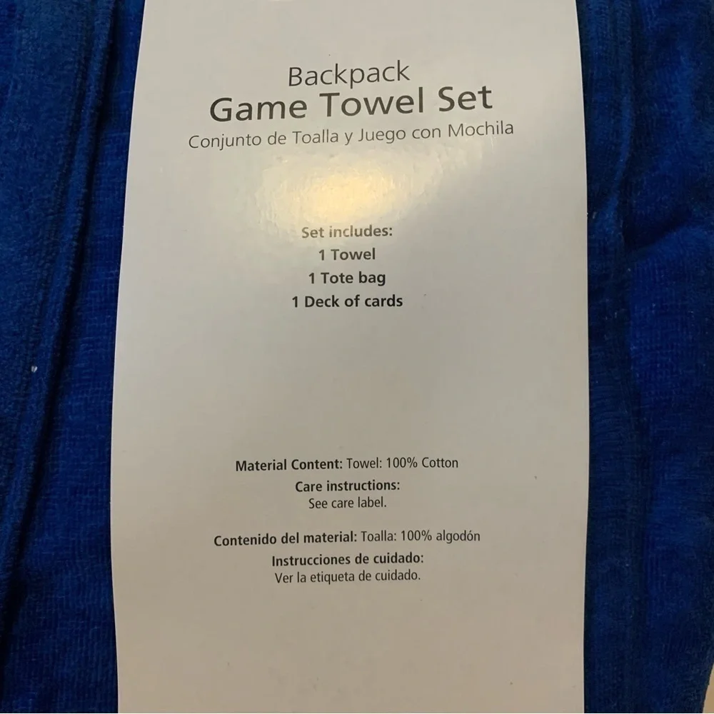 NWT. Mainstays Go Fish Game Backpack Towel Set